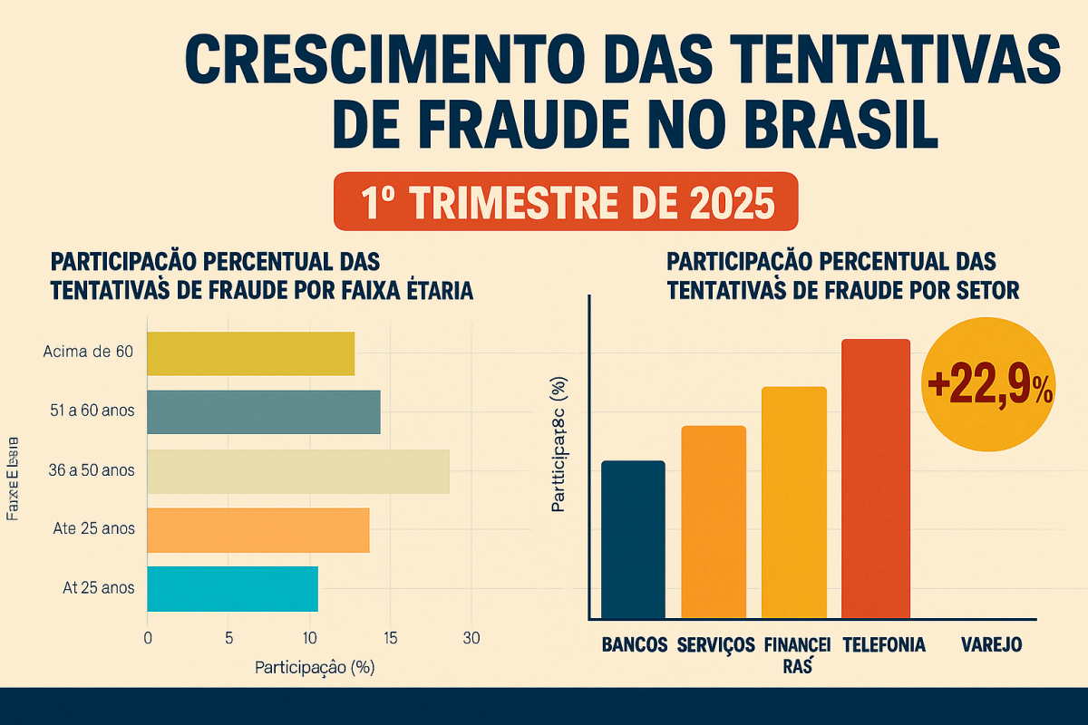 Tentativas de Fraude Crescem 22,9% no 1º Trimestre de 2025, Aponta Serasa 